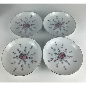 Set of 4 Harmony House Japan Fine China "Rosebud" Cereal/Fruit Bowls No Chips